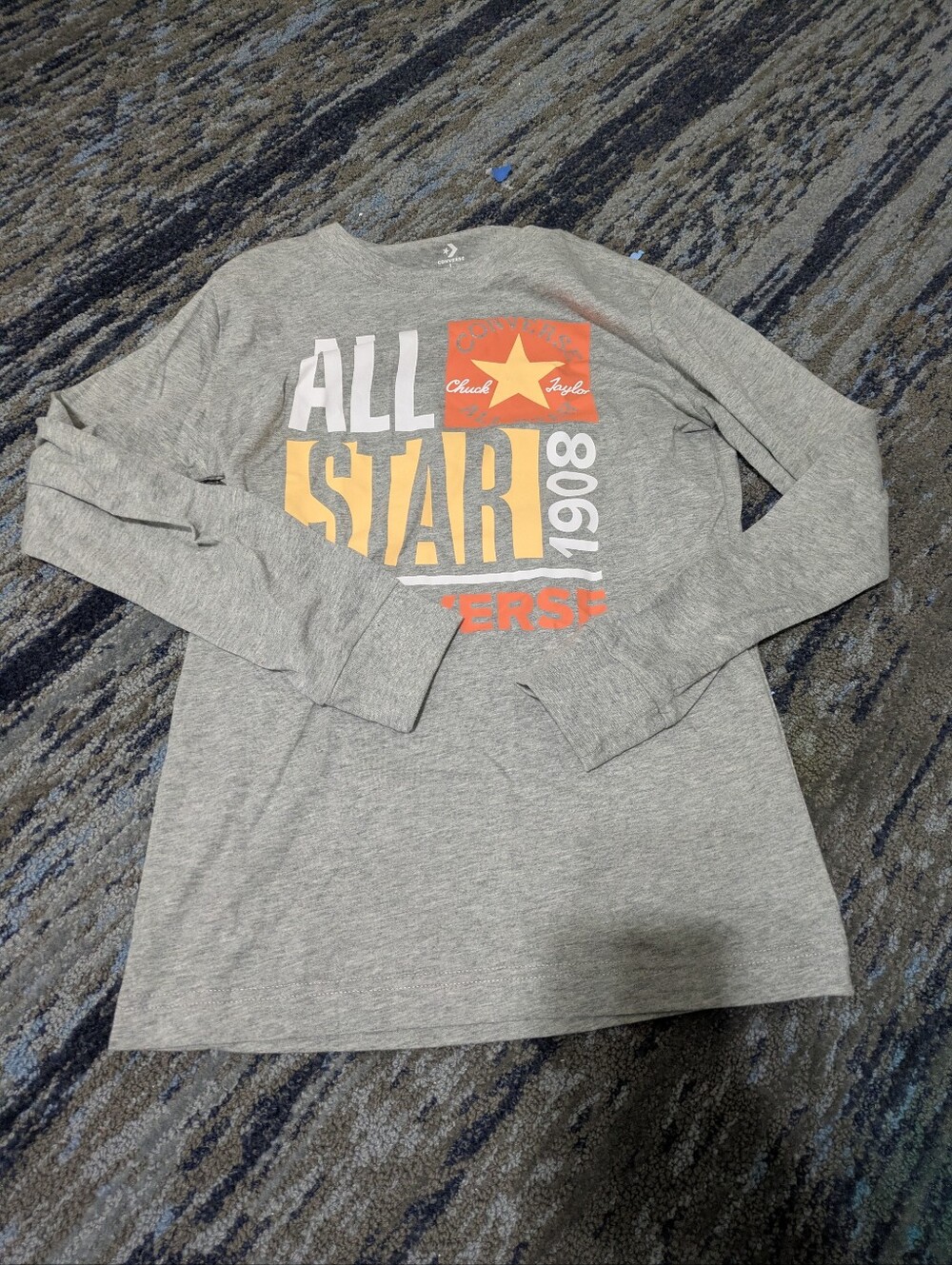 Converse All Star Gray Long Sleeve T-shirt Size Large